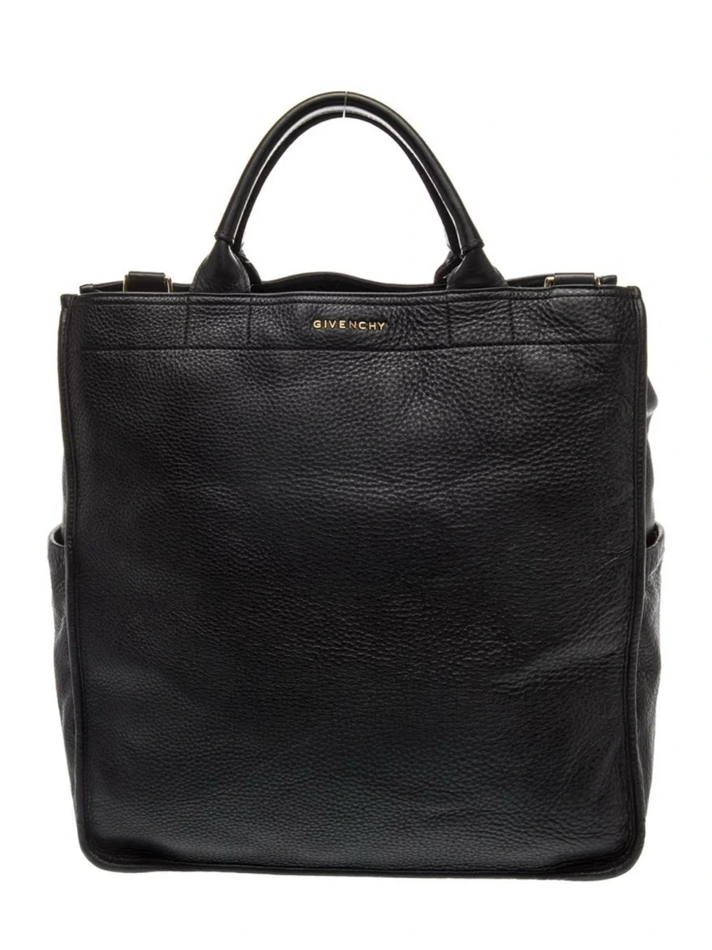 Givenchy Black Pebbled Leather Backpack Tote for Men